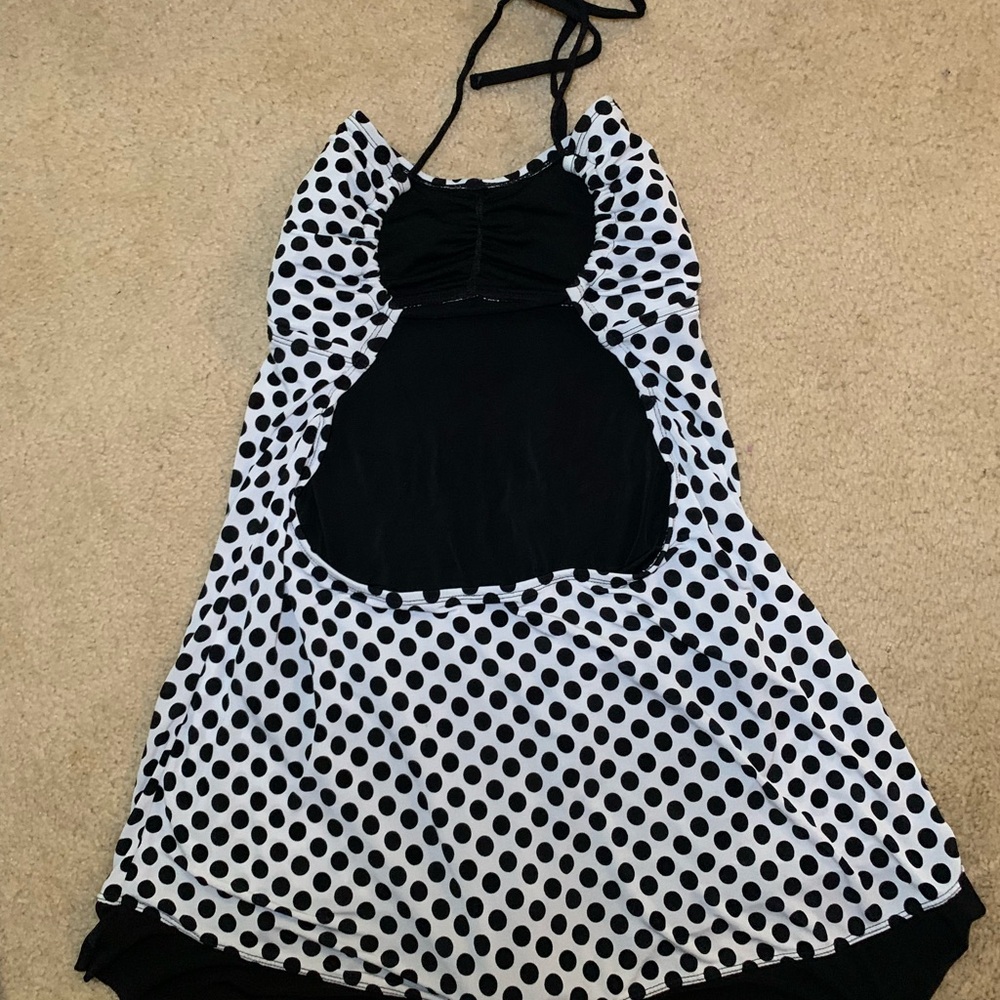 Catalina Suddenly Slim Polka Dot Halter Tankini Swim Top – Size Large (12–14) - Picture 7 of 12